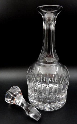 VINTAGE SIGNED ATLANTIS HAND BLOWN CUT CRYSTAL DECANTER, MADE IN PORTUGAL