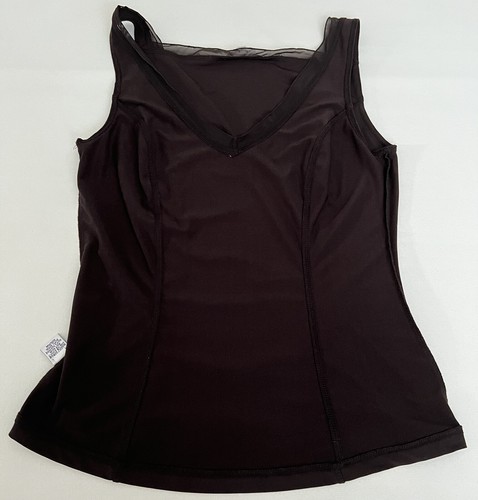 CAbi #839 Size M Black Stretch Sheer-Neckline Darts Tank Top 90s Y2K EUC - Picture 14 of 15