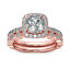 thumbnail 8  - 2pcs Rose Gold Rhinestone Inlaid Square Ring Women&#039;s Engagement Jewelry L