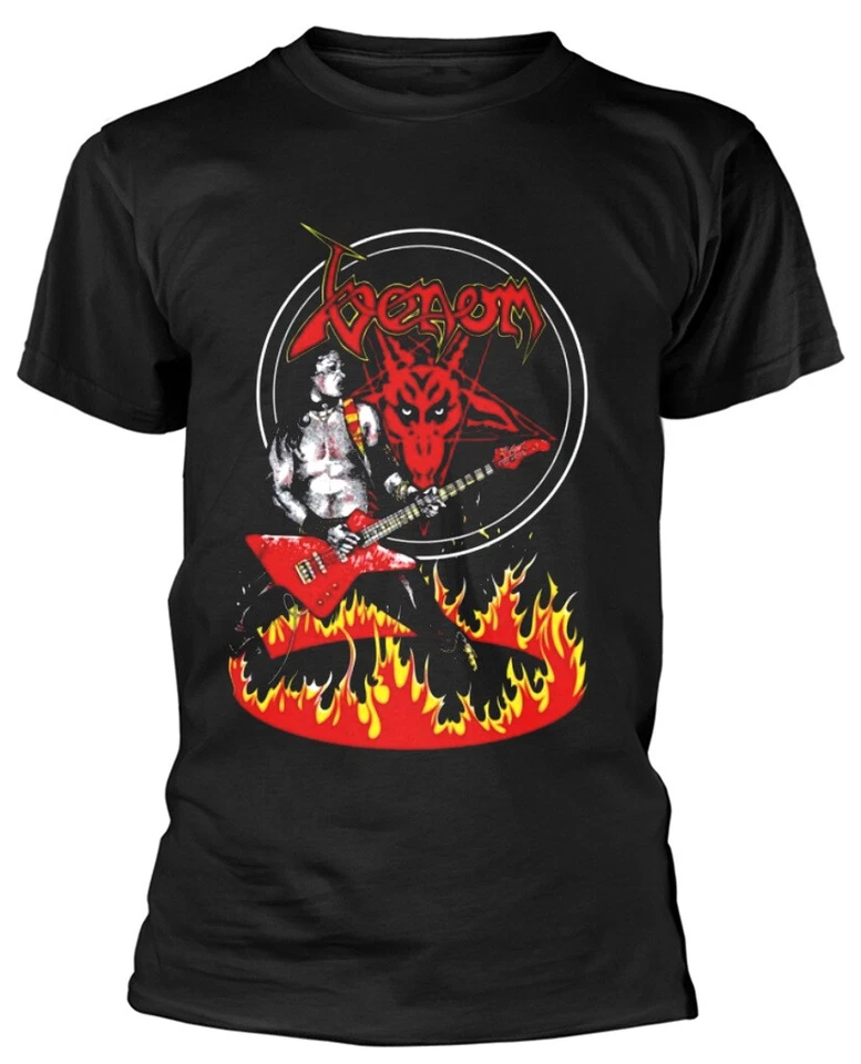 Venom ‘Cronos In Flames’ (Negro) T-Shirt - ¡NUEVO Y OFICIAL! - Imagen 1 de 1