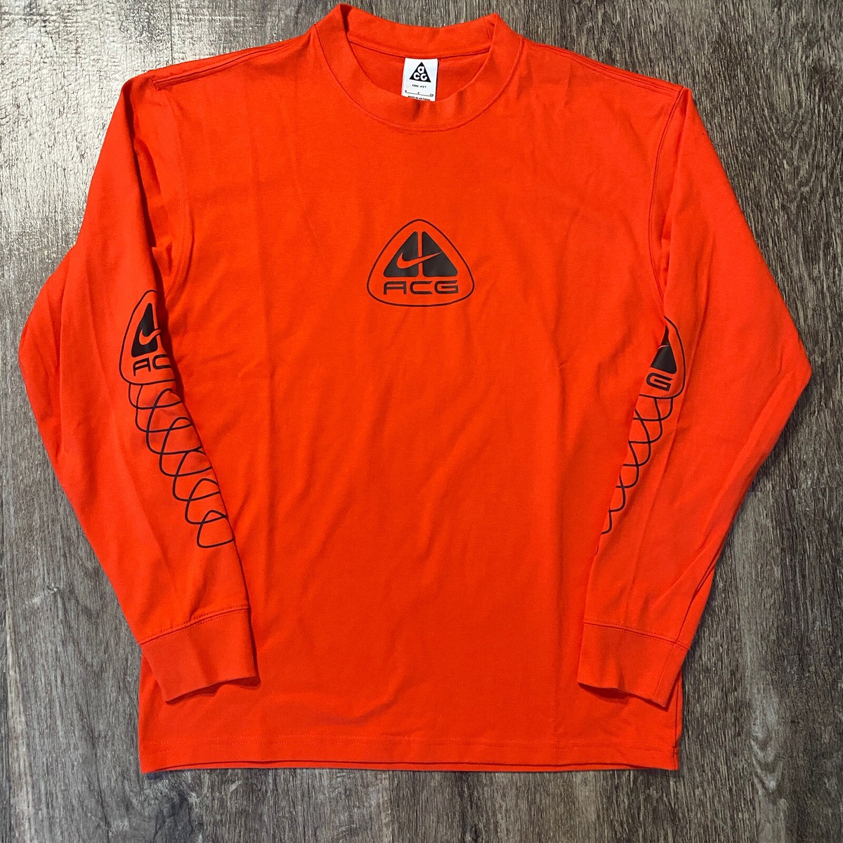 NIKE ACG Long Sleeve Lungs Logo Orange MSRP $60 - Small | eBay NIKE ACG Long Sleeve Lungs Logo Orange MSRP $60 - Small | eBay