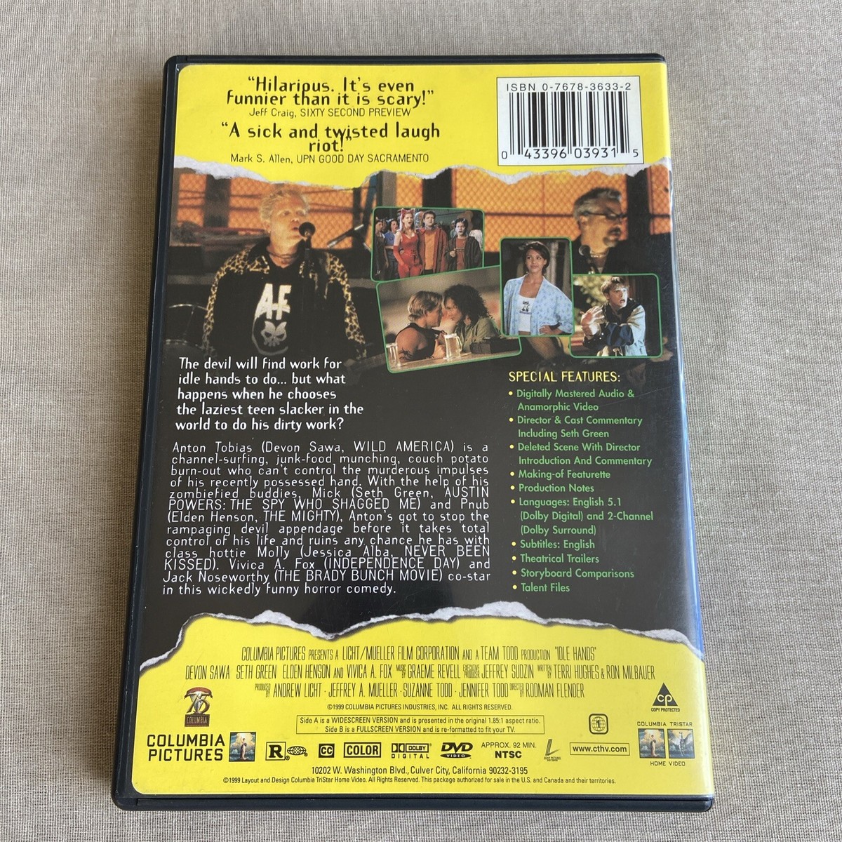 Idle Hands (DVD 1999) W/ Insert Horror Comedy Offspring