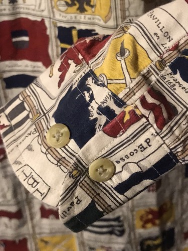 Camisa de Colección Tommy Hilfiger Para Hombre Abotonada Grande LS Estampado por Todas Partes Crestas/Banderas - Imagen 8 de 10