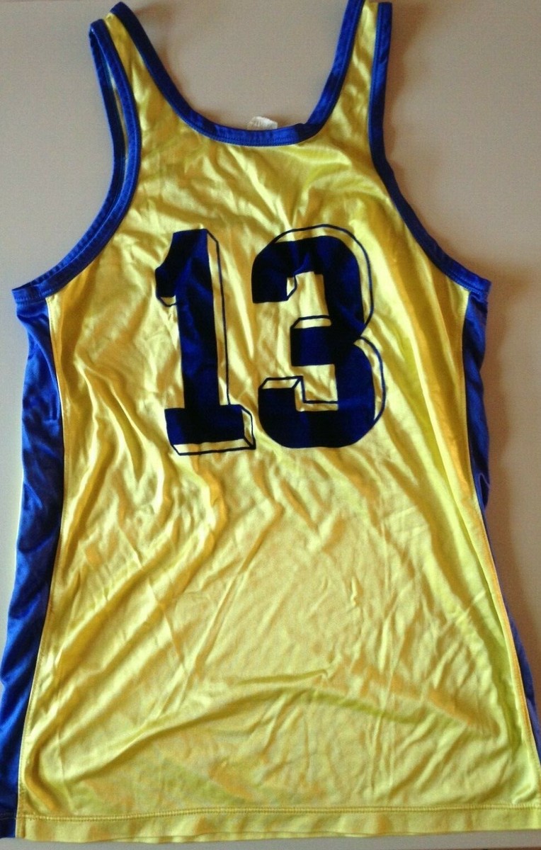 Maillot De Basket Vintage Spalding – Étoile D’Or Saint Léonard Angers – N°15 – Jaune XXL