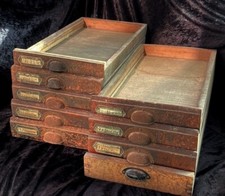 Oryginalna szuflada drewniana skrzynka na czcionki drukarnia drewniana szuflada ~ 9 dostępnych