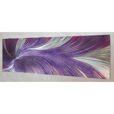 Moderne abstrakte zeitgenössische Metallwandkunst. Whirlpool. Lila, Rosa und Silber 