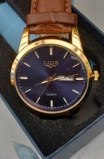 Mens LIGE  Dress Sport Waterproof Military Quartz Leather dark blue,🇬🇧sale