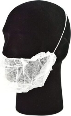 500 Disposable Beard Hair Net Bouffant Cap Food Service White Face Cover