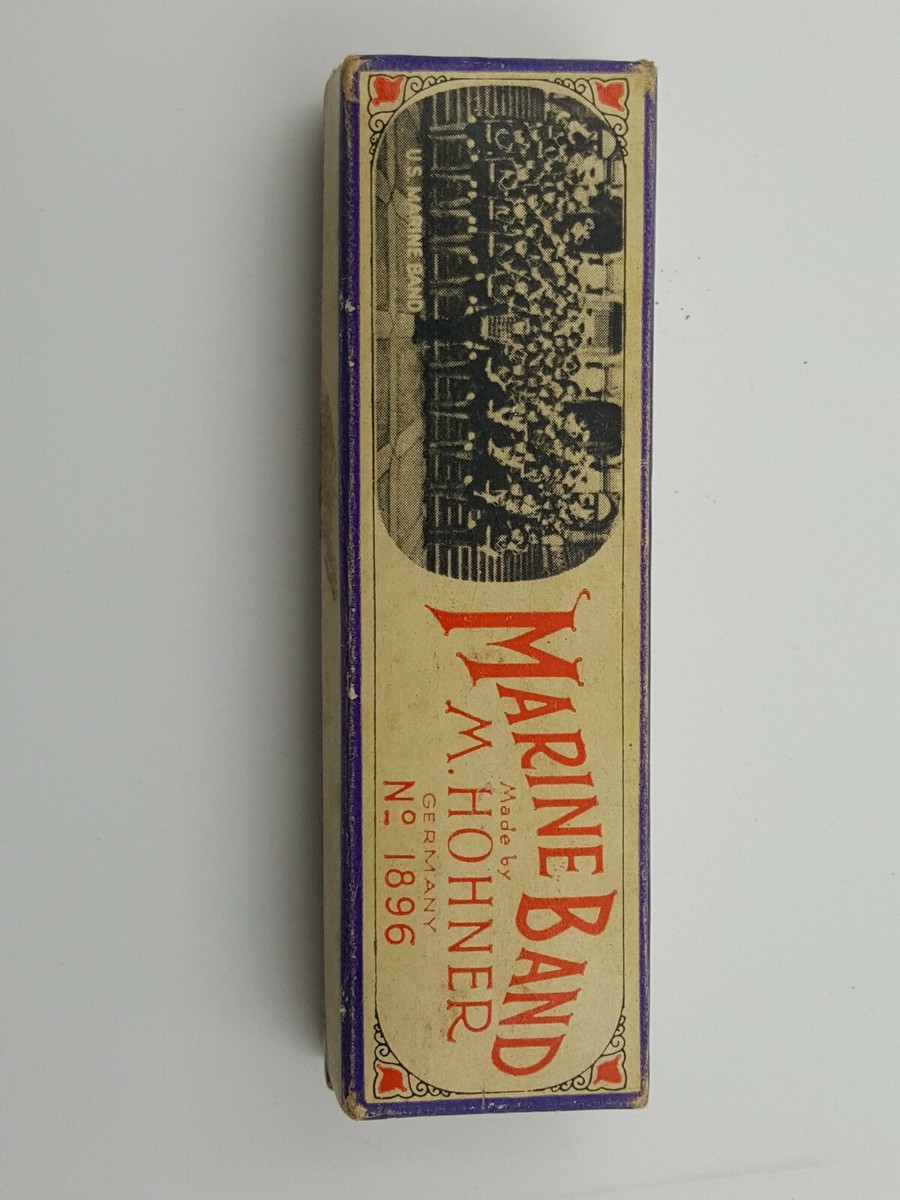 Vintage M. Hohner Marine Band Harmonica No. 1896 made in Germany w 