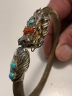 Vintage Antique Chinese Dragon Bracelet Figural Bendable Mesh Silver ? * — photo 6