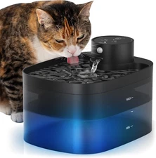 Wireless Battery Operated Cat Water Fountain with Motion Sensor, 2.5L Black