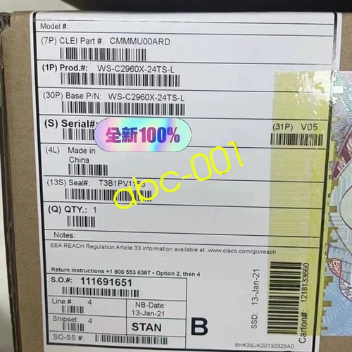 WS-C2960X-24TS-L,Cisco, Catalyst 2960-X 24 GigE Port, 4 x 1G SFP, LAN Base New,