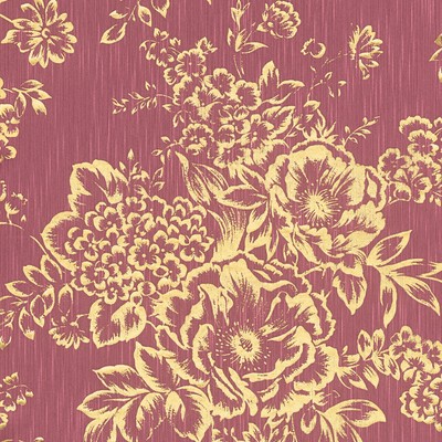 Profhome 306576-GU Blumen Tapete Floral dezent schimmernd gold rot 5,33 m2