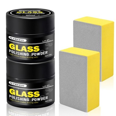 Glaspolitur, 2PCS Polierpulver glas, Glaskratzer Entferner, Feines