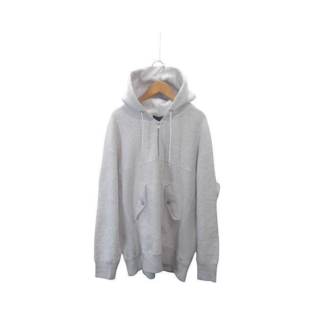 Comme des Garcons Homme Half Zip Pullover Hoodie 24AW HN-T008 S White Cotton