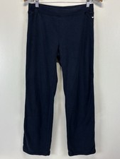 Vtg Nike Pull On Pants Leggings Sz Medium Women  s Navy Drawstring Straight Leg