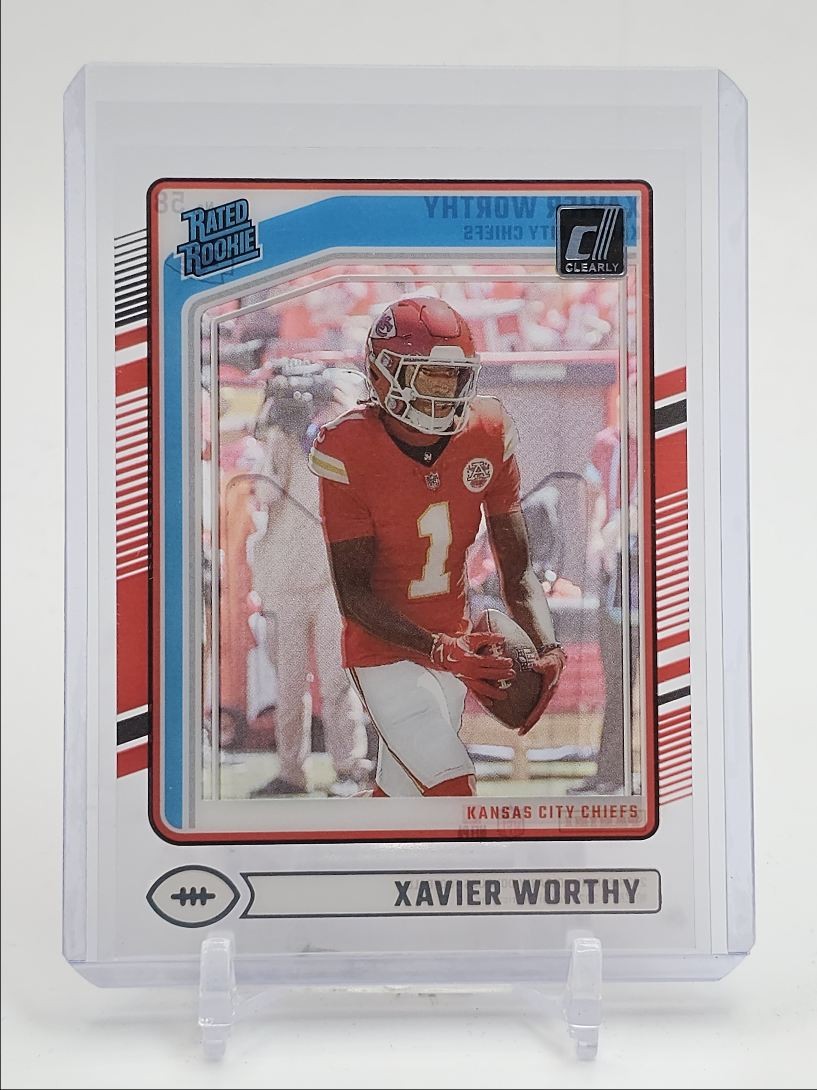 XAVIER WORTHY 2024 CLEARLY DONRUSS RATED ROOKIE CHIEFS RC Q6082