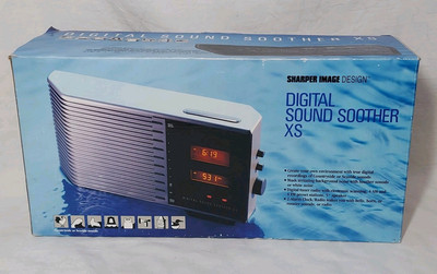 Sharper Image AM/FM Radio White Noise Sound Soother XS Dual Alarm Digital Clock