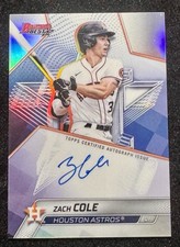 Zach Cole 2025 Bowman's Best Refractor Auto Best of 2025 Astros On Card