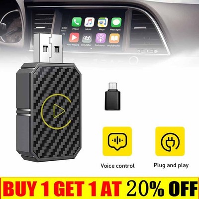 Car Android Auto Wireless Adapter & Wireless CarPlay Adapter Plug & Play 2 in 1