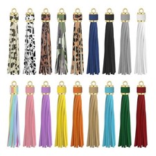18Pcs Leather Tassels for Keychain Making 4 inch Key Chain Tassel Faux Leather