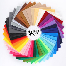 Felt Sheets for Crafts 4x4 Inch Assorted Colors 1mm Thick Non-Woven