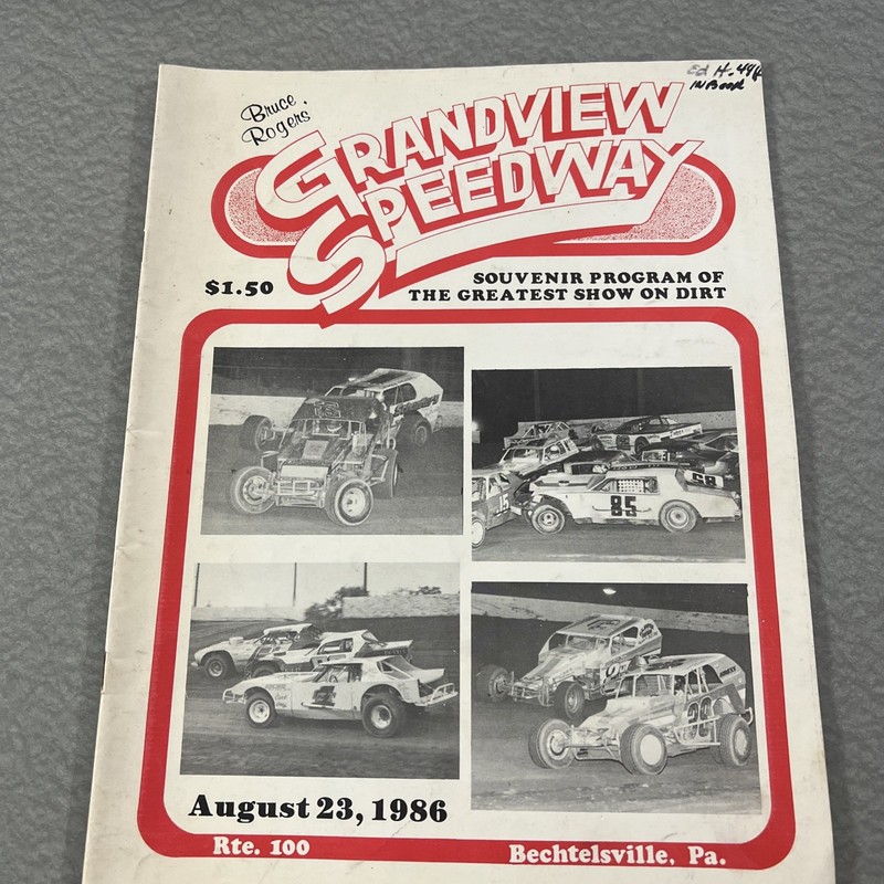Vintage Grandview Speedway (PA) Official Souveinir Program - August 23, 1986