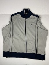 Nike Men Performance Track Jacket Gray Size 2XL Full Zip Poly Cotton Sportswear