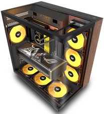 PC CASE ATX 6 PWM ARGB Fans Pre-Installed, Mid Tower Computer Case with Full-...