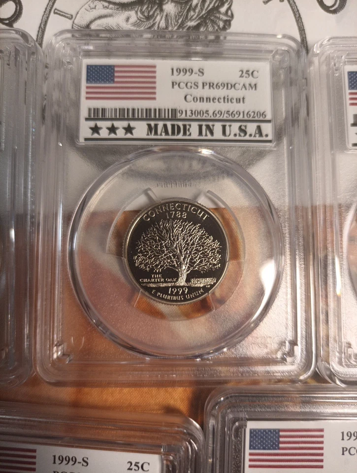 1999-S Proof State Quarters 5 Coin Set PCGS PR69 DCAM - Image 3 of 4