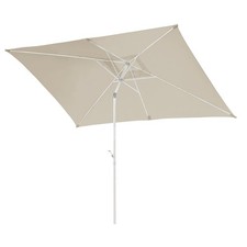 SVITA Sonnenschirm 3x2m Balkonschirm rechteckig mit Sonnenschutz Matt Beige/Weiß