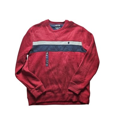 IZOD Advantage Performance Mens Crewneck Sweatshirt Burgundy Pullover M NEW