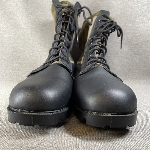 Sz 13R Mens ROTHCO Military Style Jungle Boots Black w/ Olive Green Canvas EUC - Picture 13 of 13