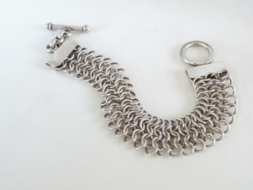 Vintage Sterling Silber 925 Kettenhemd Kette Gliederarmband 7" - Bild 2 von 24