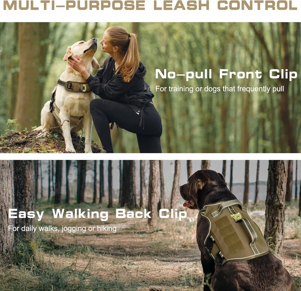 Arnes Perro Grande Antitirones Tactico Ajustable Reflectante Con Molle Paseo - Image 3 of 4