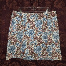 Oilily Jean Styled Floral Skirt Woman's Size 44 US Size 10-12 NWT
