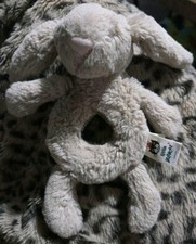 Jellycat Bashful Beige Bunny Ring Rattle Small Plush