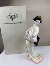 HAKATA BISQUE PORCELAIN GEISHA DOLL SNOWFLAKE MAIDEN OF WINTER 15" (3) ED JAPAN