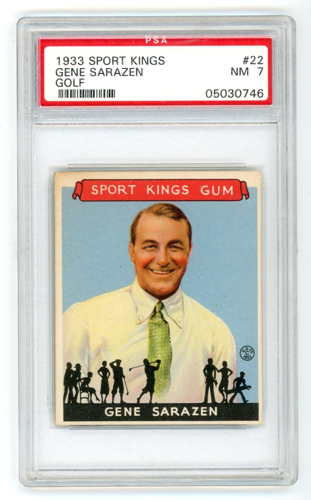 1933 Goudey Sport Kings Gum Gene Sarazen PSA 7 Near Mint Golf Sports Card #22 NM