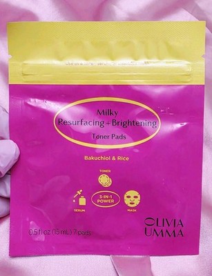 Oliviaumma Milky Resurfacing + Brightening Toner Pads Serum Mask 3-in-1, 7 pads