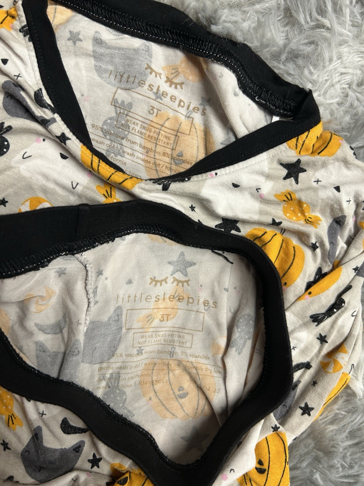 Little Sleepies 3T Toddler Girls Boys Unisex Halloween Print Long Sleeve Pajamas