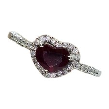 4,750 HIGH QUALITY 1.40ctw HEART SHAPE RUBY DIAMOND RING SIZE 6.75