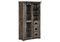 Industrial Used-Look Vitrine Mango Massiv Schrank Regal SchiebetüR Hochschrank