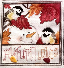 Stoney Creek AUTUMN LEAVES Seasonal Snowmen Cross Stitch Chart Leaflet Only