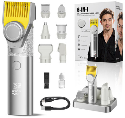 Recortadora barba 6 en 1 impermeable IPX7 2 velocidades portátil regalo hombre