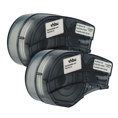2x Schriftband Ersatz für Brady M21-750-7425 Schwarz/Weiß 19,05mm
