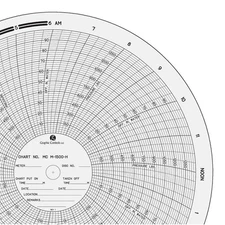 GRAPHIC CONTROLS  Circular Paper Chart, 24 hr, 100 pkg 21EK55