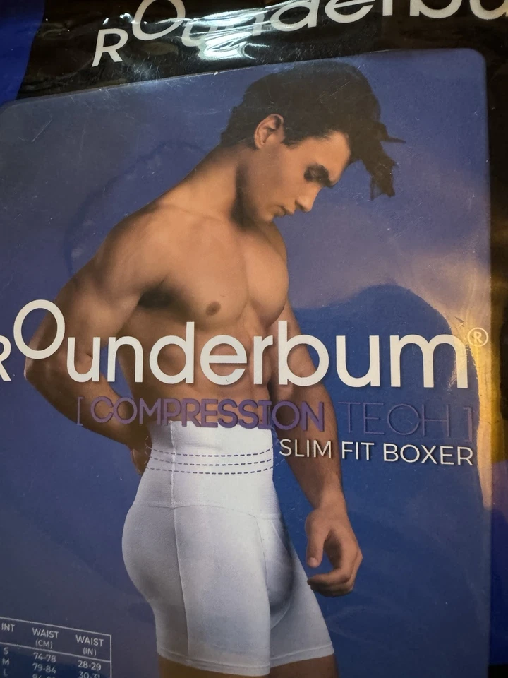 Rounderbum M Medium Compression Tech Slim Fit Boxer Black Slimming Boxers - Image 3 of 4