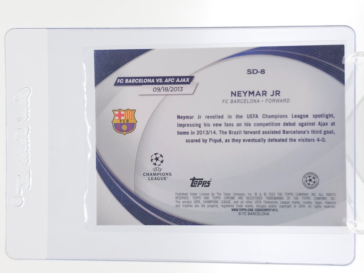 NEYMAR JR 2023-24 TOPPS CHROME UCL STARBALL DEBUTS MINI DIAMOND #SD-8 Q7128 view 2