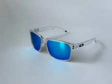 Oakley Holbrook OO9102 Polarized Sunglasses Clear Frame Lake Blue Lens
